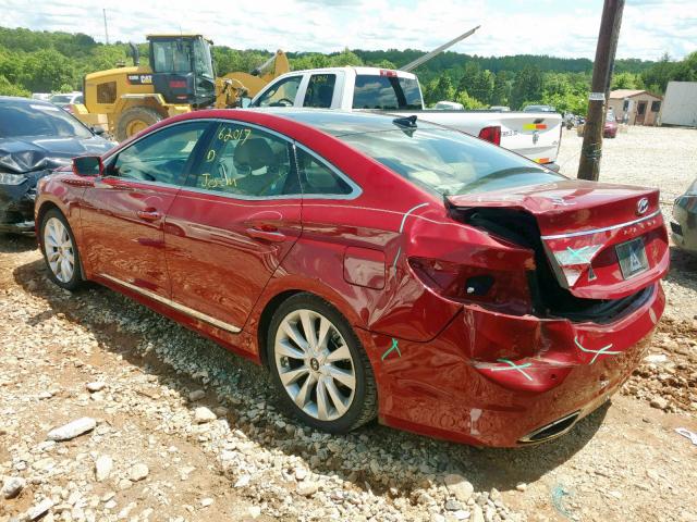 KMHFH4JG0DA213581 - 2013 HYUNDAI AZERA GLS RED photo 3