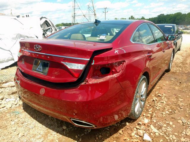 KMHFH4JG0DA213581 - 2013 HYUNDAI AZERA GLS RED photo 4