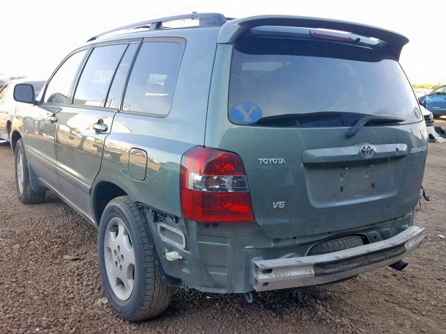 JTEDP21A340039943 - 2004 TOYOTA HIGHLANDER GREEN photo 3