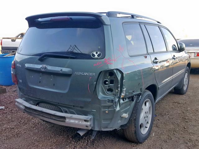 JTEDP21A340039943 - 2004 TOYOTA HIGHLANDER GREEN photo 4