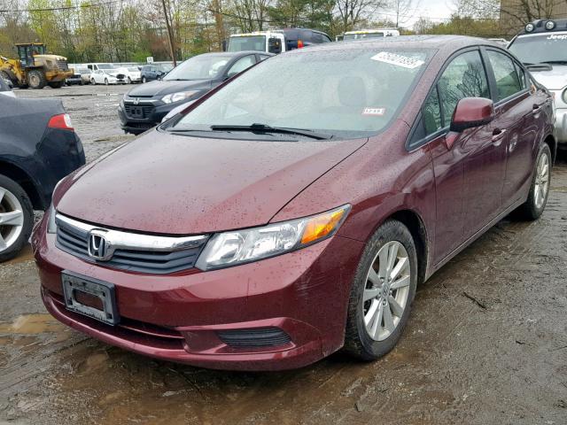 19XFB2F97CE044868 - 2012 HONDA CIVIC EXL BURGUNDY photo 2