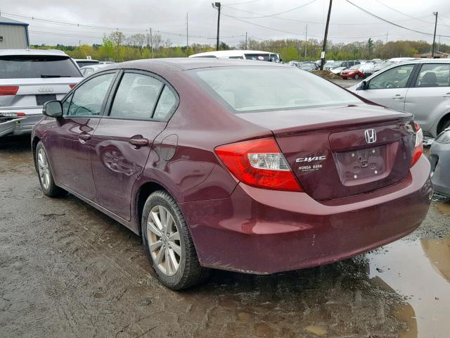 19XFB2F97CE044868 - 2012 HONDA CIVIC EXL BURGUNDY photo 3