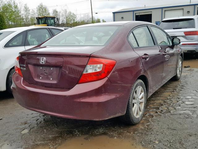 19XFB2F97CE044868 - 2012 HONDA CIVIC EXL BURGUNDY photo 4