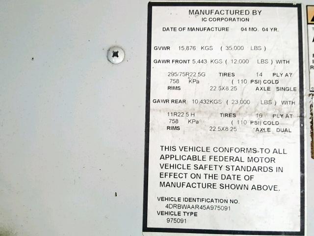 4DRBWAAR45A975091 - 2005 IC CORPORATION 3000 黄色 照片 10