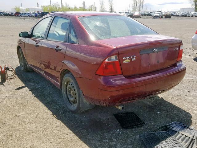 1FAFP34N36W134526 - 2006 FORD FOCUS ZX4 BURGUNDY photo 3