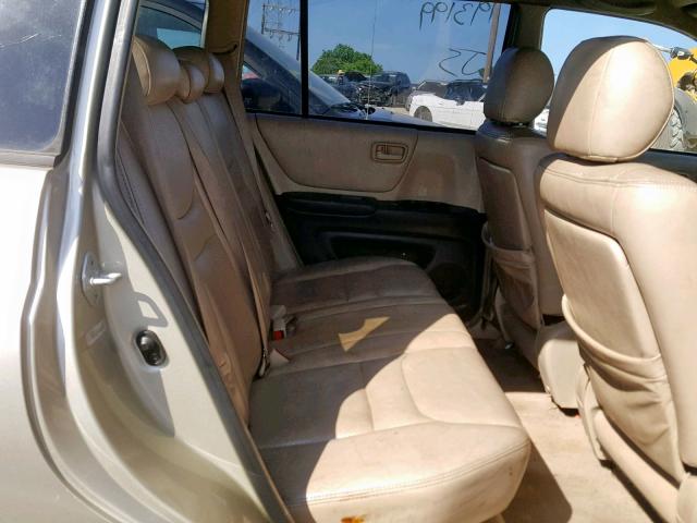 JTEGD21A810020130 - 2001 TOYOTA HIGHLANDER TAN photo 6