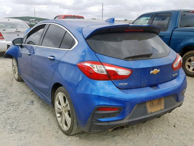 3G1BF6SM6HS517309 - 2017 CHEVROLET CRUZE PREM BLUE photo 3