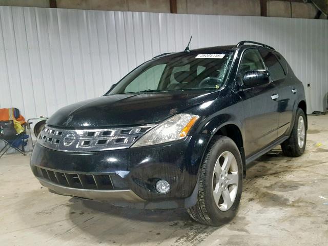 JN8AZ08W34W304076 - 2004 NISSAN MURANO SL BLACK photo 2