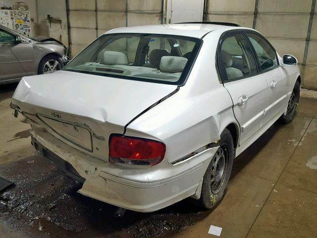 KMHWF25S13A799831 - 2003 HYUNDAI SONATA GL WHITE photo 4