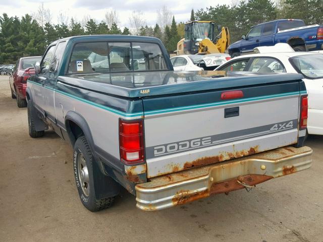 1B7GG23X6SS331848 - 1995 DODGE DAKOTA BLUE photo 3