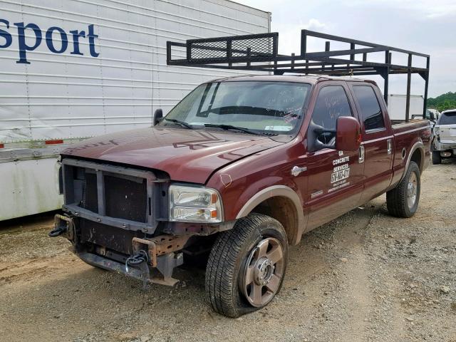 1FTWW31P27EB36343 - 2007 FORD F350 SRW S MAROON photo 2