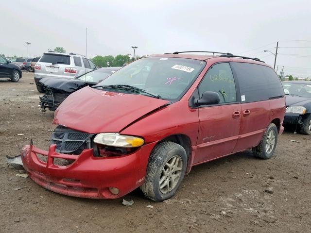 1B4GP45G4XB623642 - 1999 DODGE CARAVAN SE MAROON photo 2