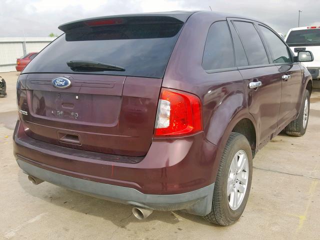 2FMDK3GC1BBB00358 - 2011 FORD EDGE SE MAROON photo 4