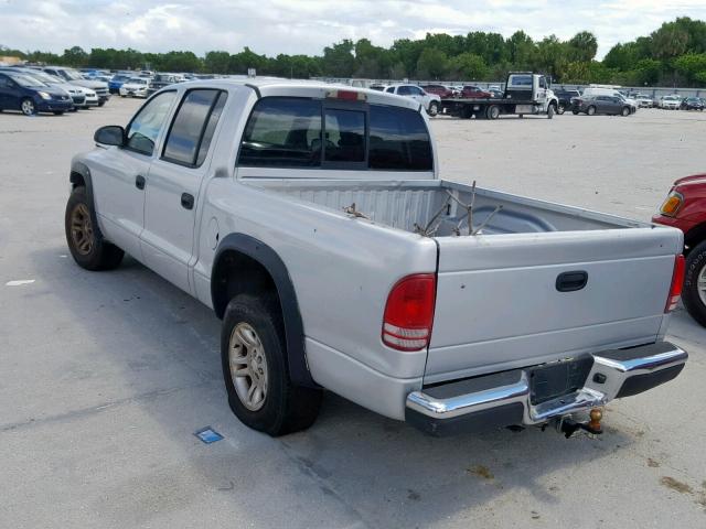 1D7HL48N63S221067 - 2003 DODGE DAKOTA QUA GRAY photo 3