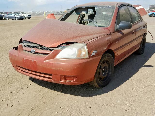 KNADC125346329458 - 2004 KIA RIO ORANGE photo 2