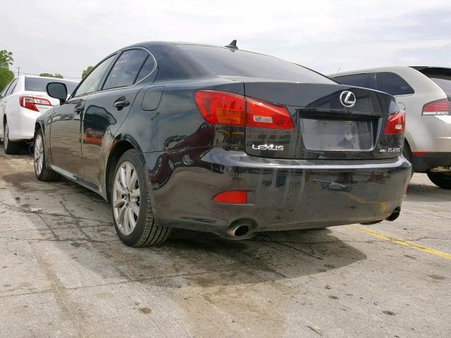 JTHCK262485026190 - 2008 LEXUS IS 250 BLACK photo 3