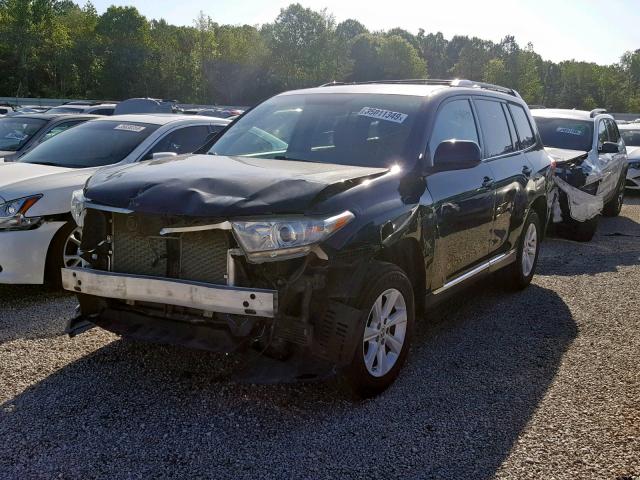 5TDZK3EH8DS126319 - 2013 TOYOTA HIGHLANDER BLACK photo 2