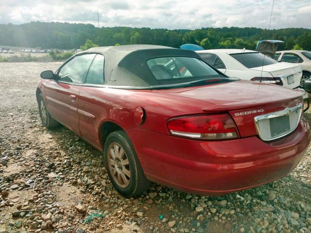 1C3EL75R64N101408 - 2004 CHRYSLER SEBRING GT RED photo 3