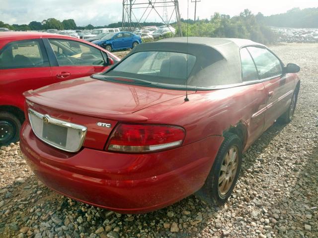 1C3EL75R64N101408 - 2004 CHRYSLER SEBRING GT RED photo 4