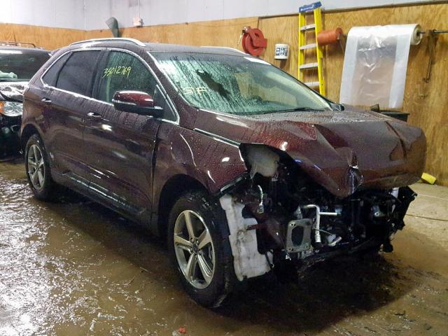 2FMPK4J97KBB75419 - 2019 FORD EDGE SEL BURGUNDY photo 1