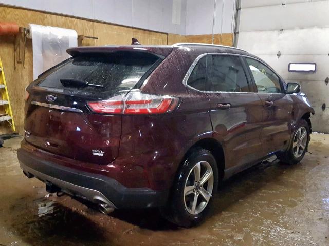 2FMPK4J97KBB75419 - 2019 FORD EDGE SEL BURGUNDY photo 4