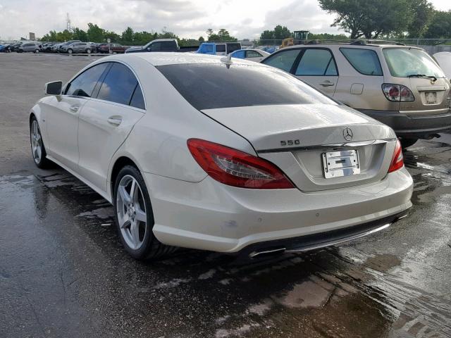 WDDLJ7DB8CA056674 - 2012 MERCEDES-BENZ CLS 550 WHITE photo 3