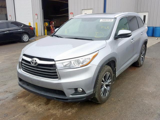 5TDJKRFH4GS235802 - 2016 TOYOTA HIGHLANDER SILVER photo 2