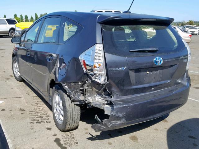 JTDZN3EU7D3257134 - 2013 TOYOTA PRIUS V CHARCOAL photo 3