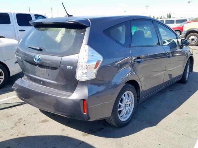 JTDZN3EU7D3257134 - 2013 TOYOTA PRIUS V CHARCOAL photo 4