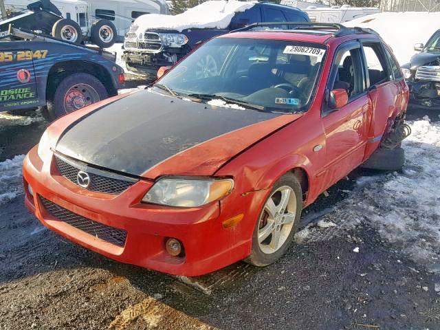 JM1BJ245621617911 - 2002 MAZDA PROTEGE PR RED photo 2