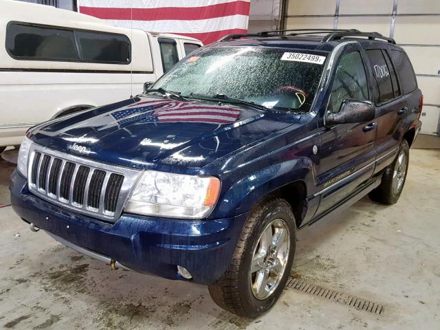 1J8GW68JX4C370561 - 2004 JEEP GRAND CHER BLUE photo 2