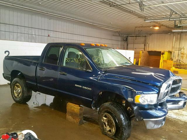 3D7KU28D84G229162 - 2004 DODGE RAM 2500 S BLUE photo 1