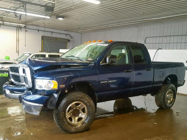 3D7KU28D84G229162 - 2004 DODGE RAM 2500 S BLUE photo 2