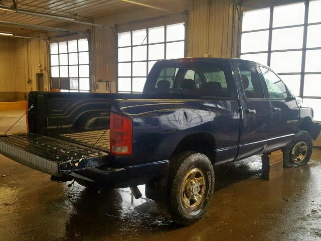 3D7KU28D84G229162 - 2004 DODGE RAM 2500 S BLUE photo 4