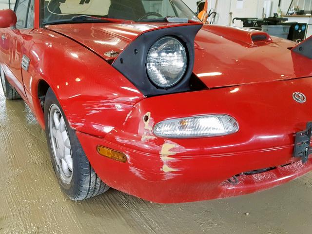 JM1NA3516L0113915 - 1990 MAZDA MX-5 MIATA RED photo 10