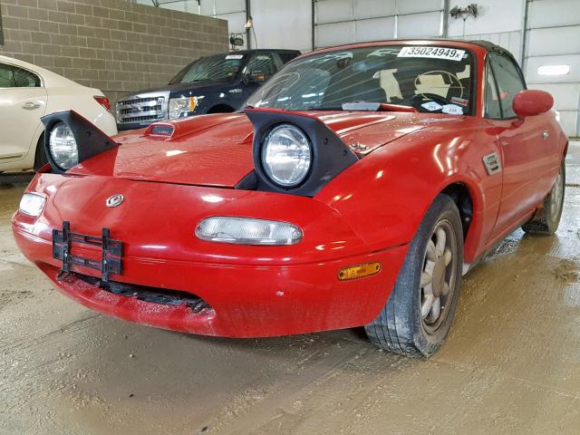 JM1NA3516L0113915 - 1990 MAZDA MX-5 MIATA RED photo 2