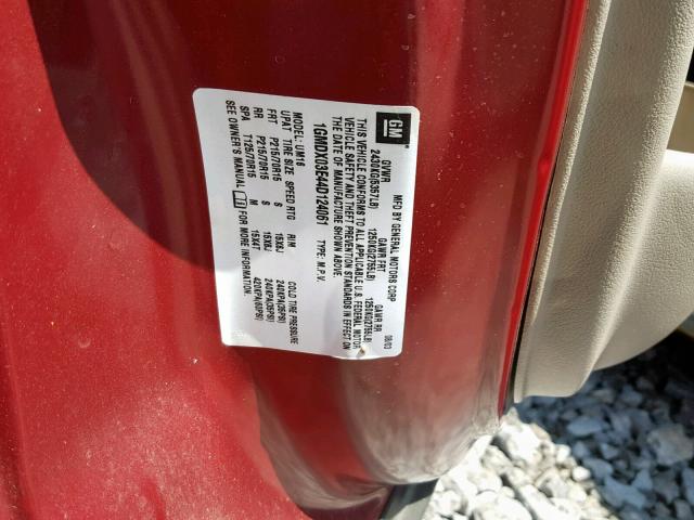 1GMDX03E44D124061 - 2004 PONTIAC MONTANA RED photo 10