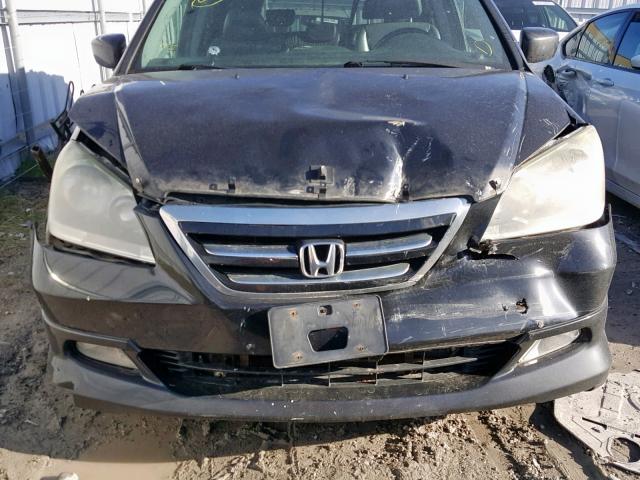 5FNRL38636B505971 - 2006 HONDA ODYSSEY EX BLACK photo 9