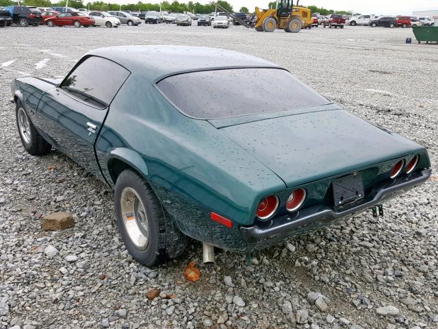 124870N589675 - 1970 CHEVROLET CAMERO GREEN photo 3