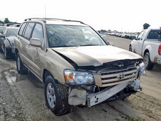 JTEGD21A860147029 - 2006 TOYOTA HIGHLANDER GOLD photo 1