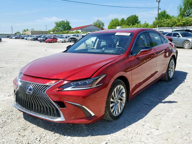 JTHB21B13K2016875 - 2019 LEXUS ES 300H RED photo 2