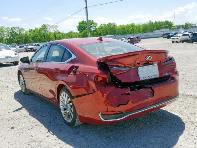 JTHB21B13K2016875 - 2019 LEXUS ES 300H RED photo 3