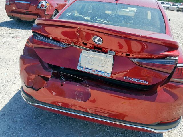 JTHB21B13K2016875 - 2019 LEXUS ES 300H RED photo 9