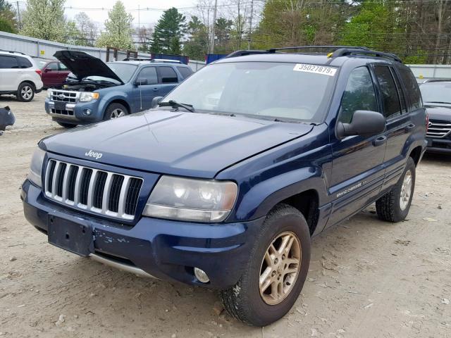 1J4GW48S34C215929 - 2004 JEEP GRAND CHER BLUE photo 2