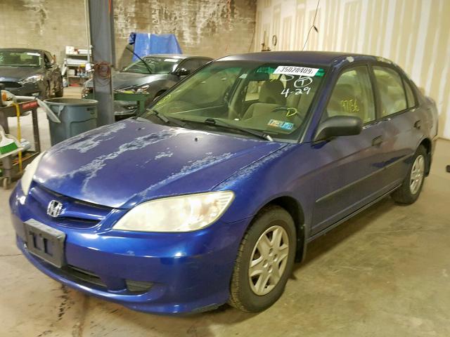 2HGES16314H580515 - 2004 HONDA CIVIC DX V BLUE photo 2