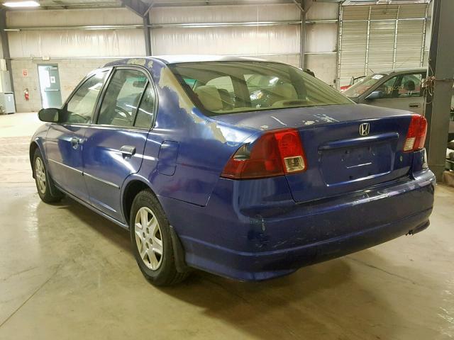 2HGES16314H580515 - 2004 HONDA CIVIC DX V BLUE photo 3