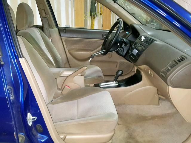 2HGES16314H580515 - 2004 HONDA CIVIC DX V BLUE photo 5