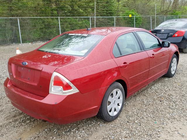3FAHP06Z18R125319 - 2008 FORD FUSION S RED photo 4