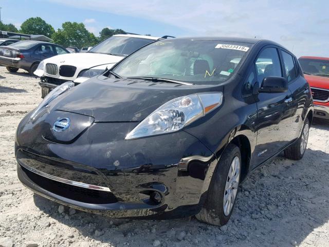 1N4AZ0CP0FC325215 - 2015 NISSAN LEAF S BLACK photo 2