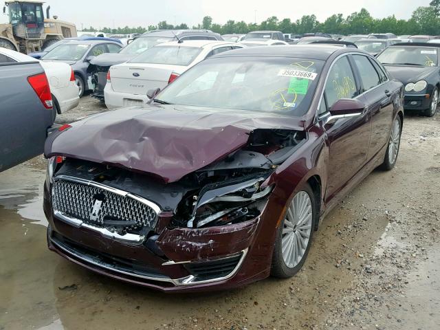 3LN6L5EC7HR612155 - 2017 LINCOLN MKZ RESERV MAROON photo 2